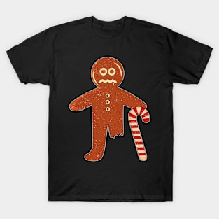 Gingerbread Person With Candy Cane Missing Leg T-Shirt